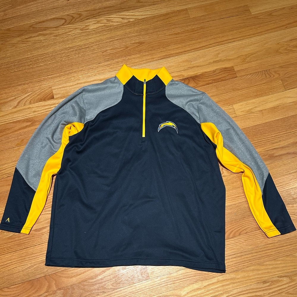 Antigua Navy, Yellow & Gray Quarter-Zip Pullover Jacket